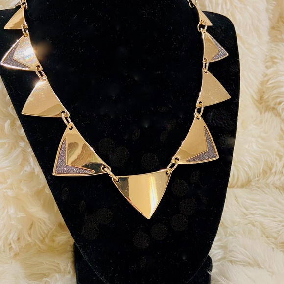 BUNDLE ONLY Express Geometric Gold Gray Druzy Accents Necklace - Picture 1 of 6